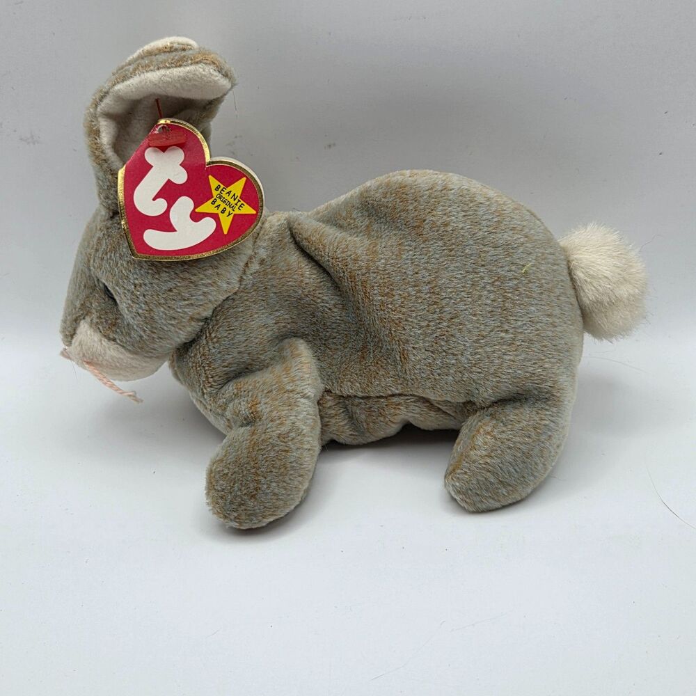 TY Beanie Baby Nibbly the Brown Rabbit Retired Vintage Plush Collectible